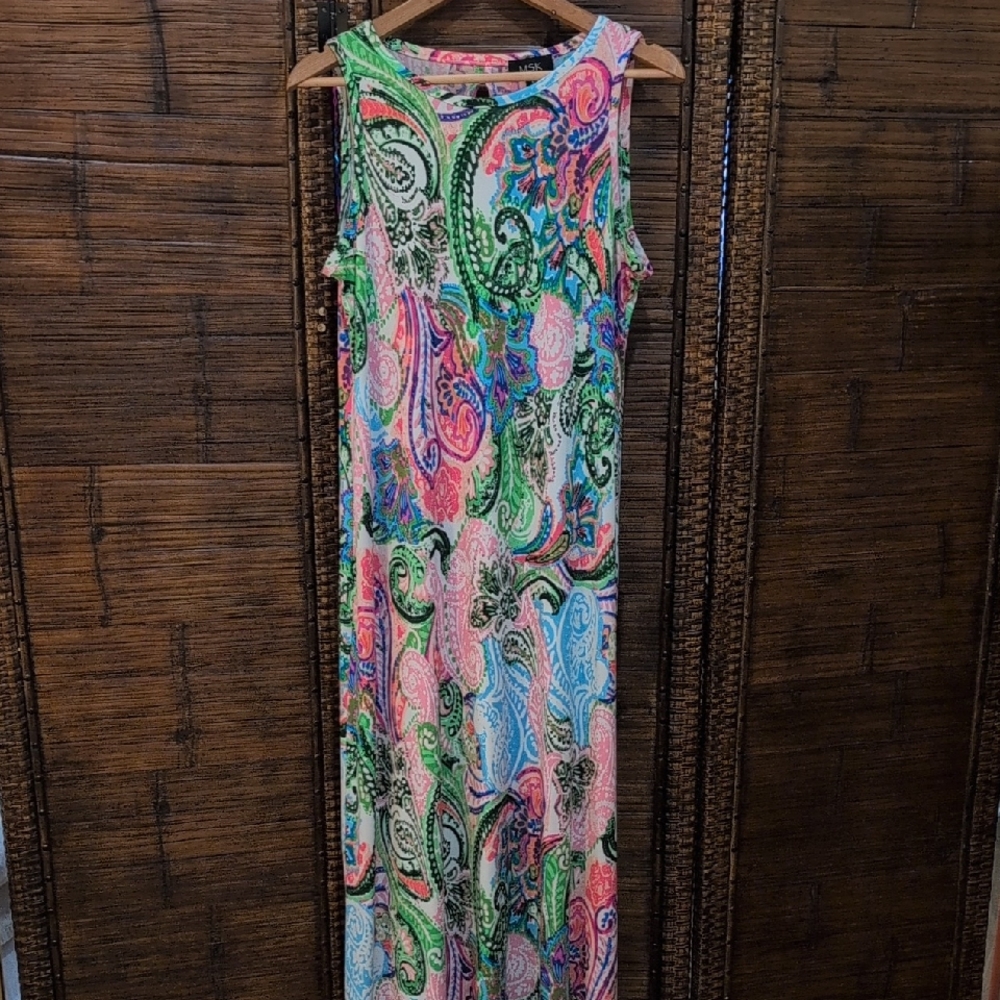 MSK Colorful Paisley Maxi Dress